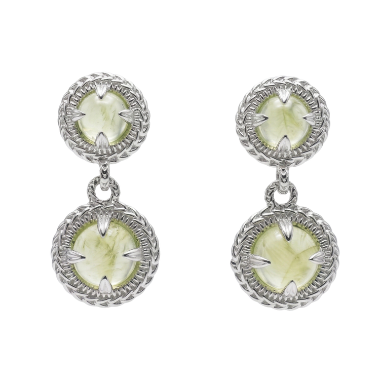 Mimosa Double Drop Earrings - Sterling Silver & Prehnite