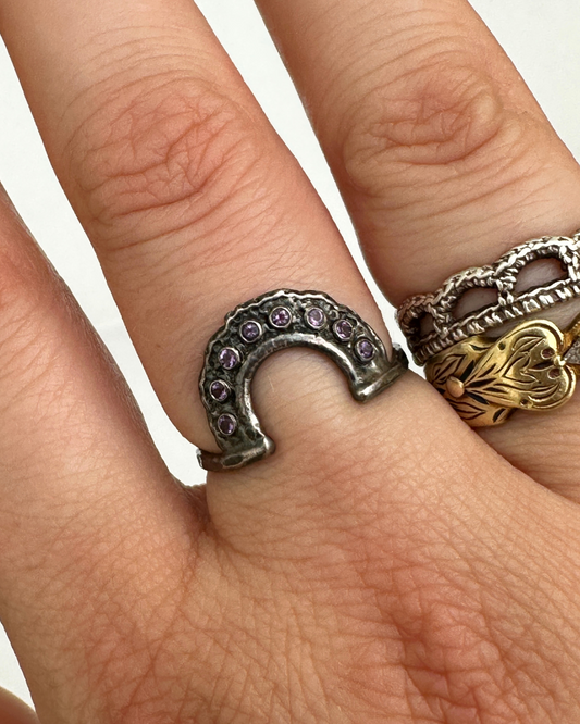Monica Ring // Amethyst Gemstones // Size 8.5