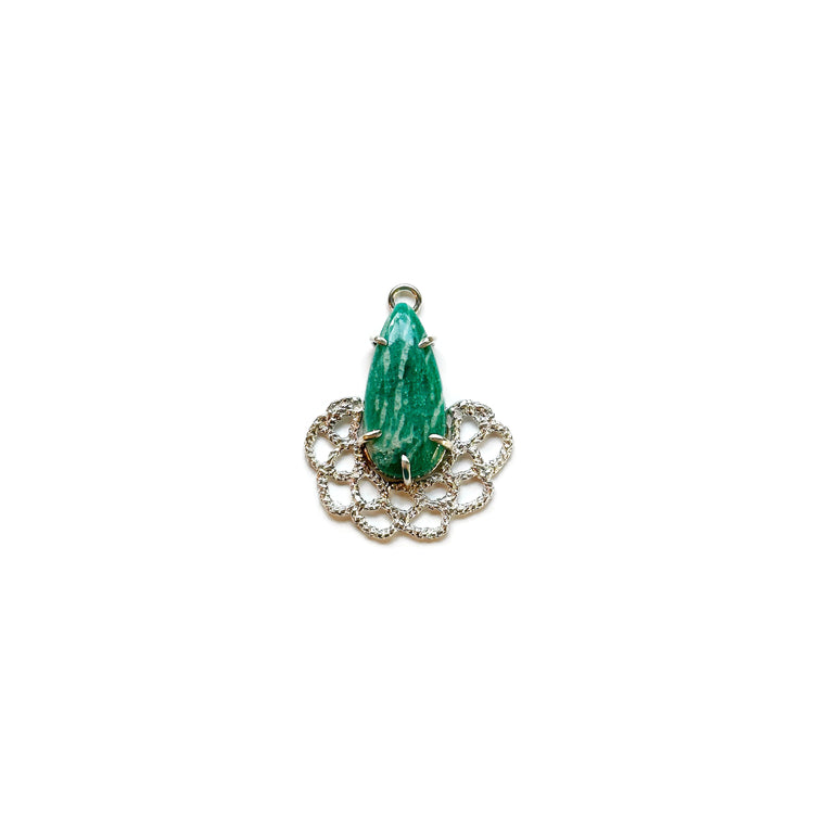Marcela Gemstone Pendant in Amazonite // One-of-a-Kind