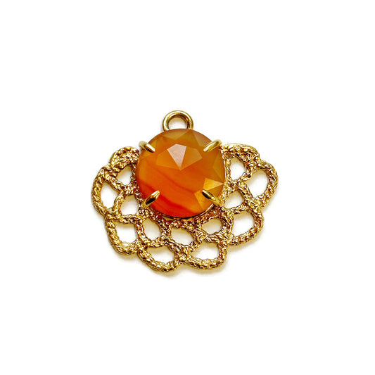 Marcela Gemstone Pendant in Carnelian // One-of-a-Kind