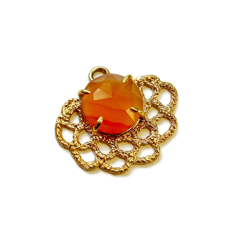 Marcela Gemstone Pendant in Carnelian // One-of-a-Kind