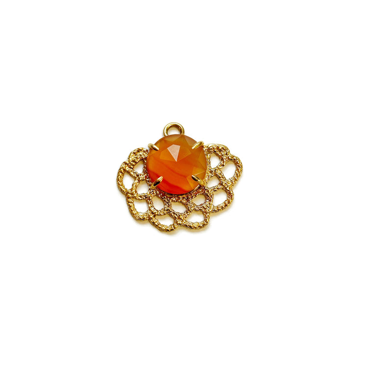 Marcela Gemstone Pendant in Carnelian // One-of-a-Kind