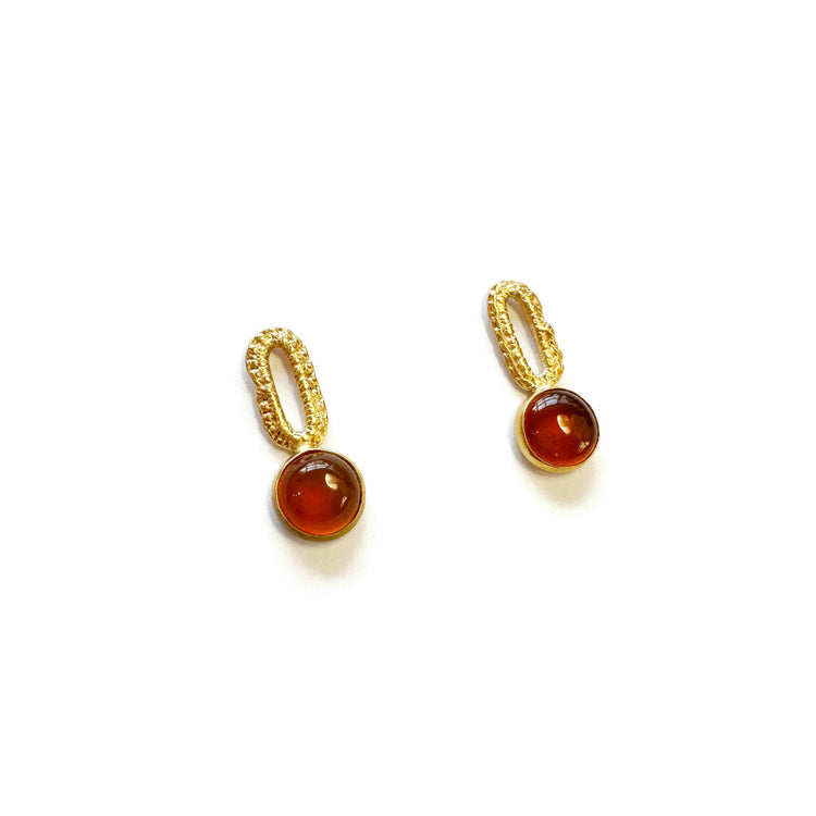 Abbi Gemstone Studs in Carnelian