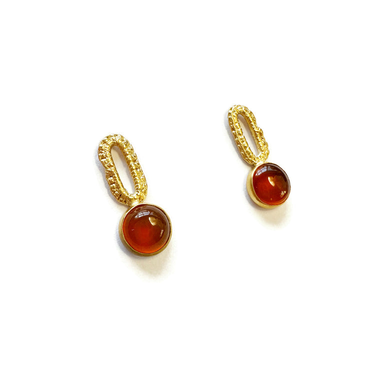 Abbi Gemstone Studs in Carnelian