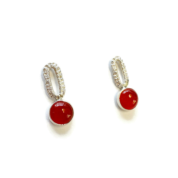 Abbi Gemstone Studs in Carnelian