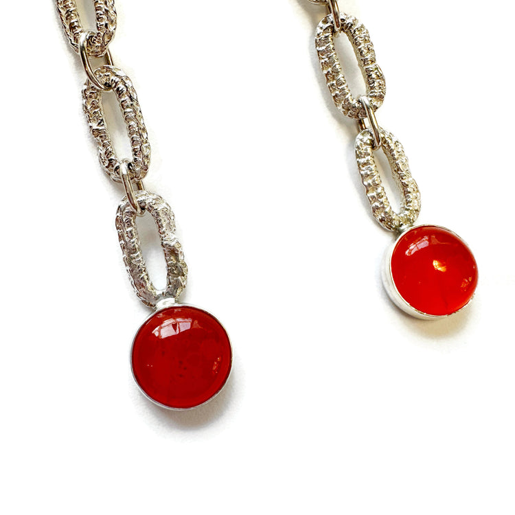 Taylor Four Link Gemstone Earrings in Carnelian