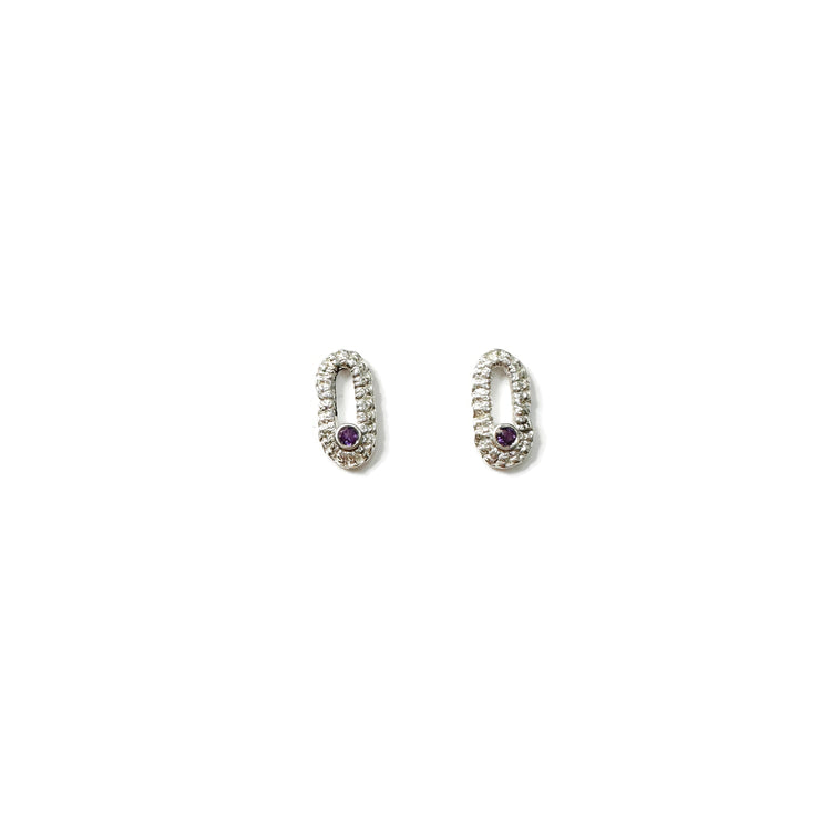 Abbi Studs in Silver + Gemstones