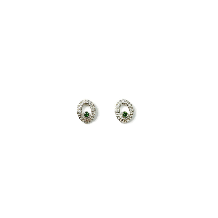 Nancianna Studs in Silver + Gemstones