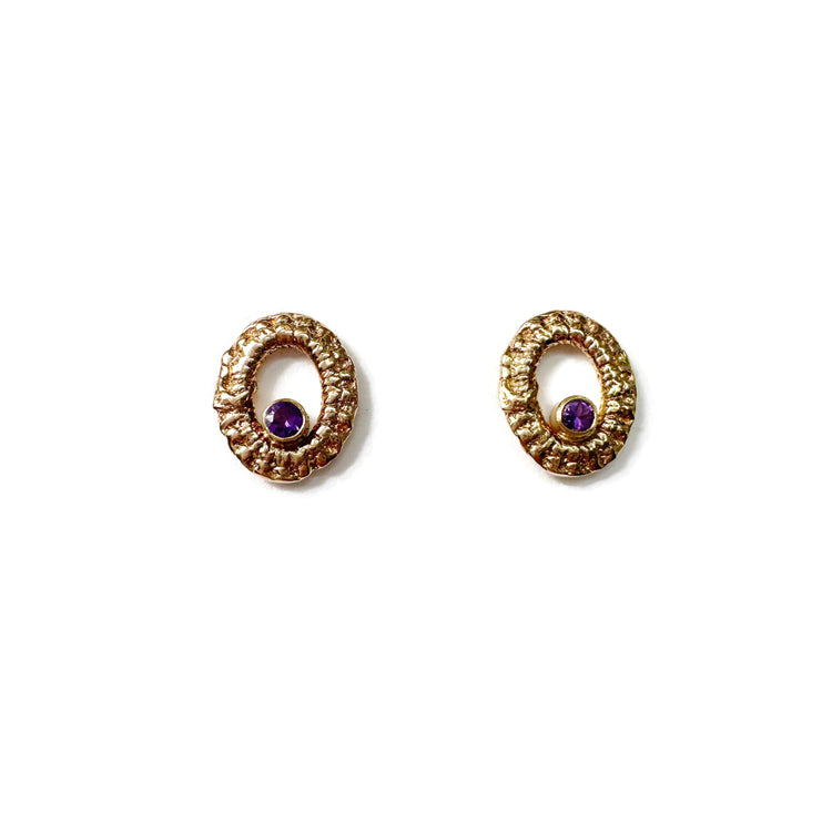 Nancianna Studs in Gold + Gemstones