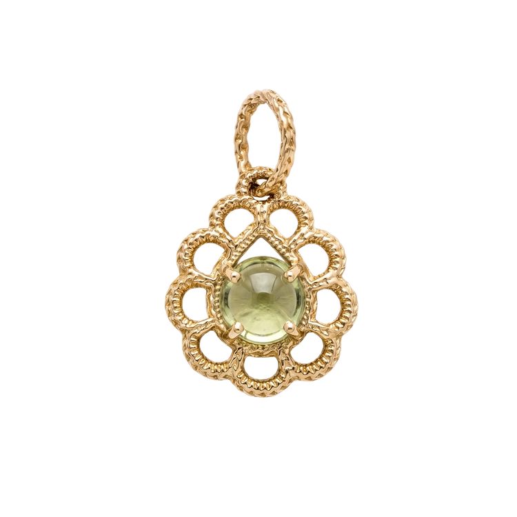 Green Tourmaline Isabelle Charm // 10kt Recycled Gold