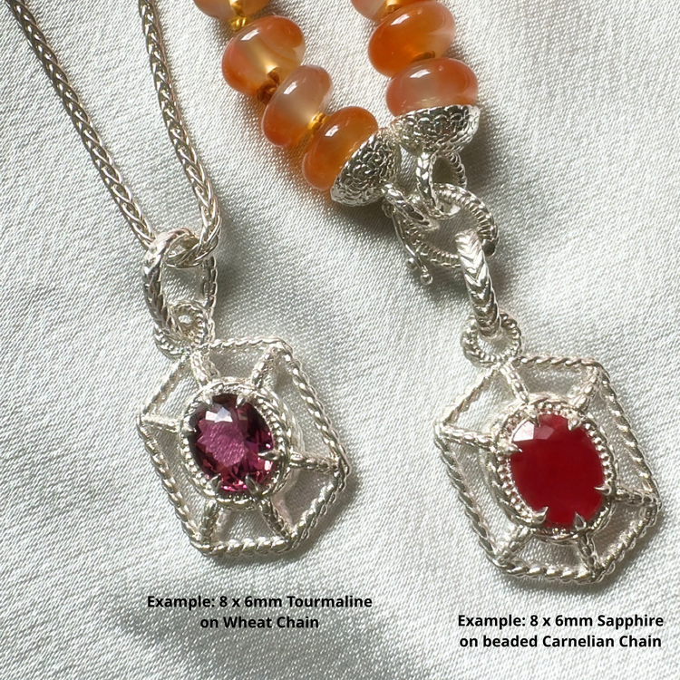 Oval Solaria Pendant - Silver // Choose Your Gemstone