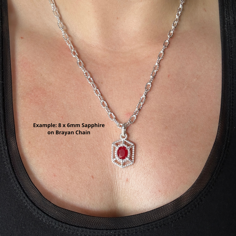 Oval Solaria Pendant - Silver // Choose Your Gemstone