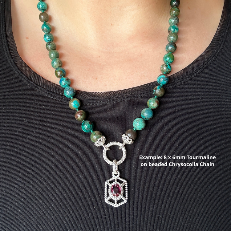 Oval Solaria Pendant - Silver // Choose Your Gemstone