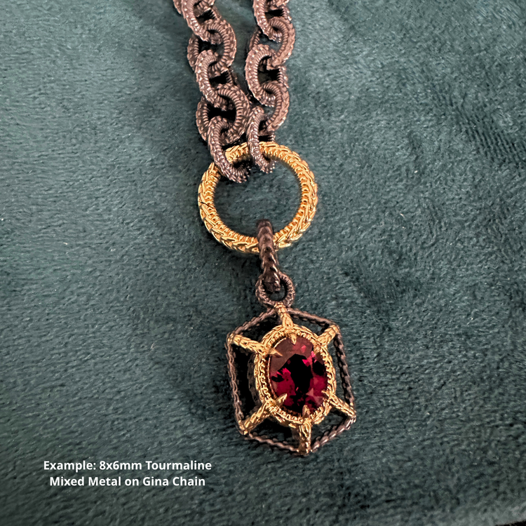 Oval Solaria Pendant - Mixed Metal & Gold // Choose Your Gemstone