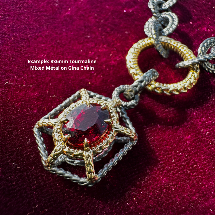 Oval Solaria Pendant - Mixed Metal & Gold // Choose Your Gemstone