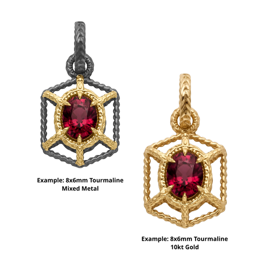 Oval Solaria Pendant - Mixed Metal & Gold // Choose Your Gemstone