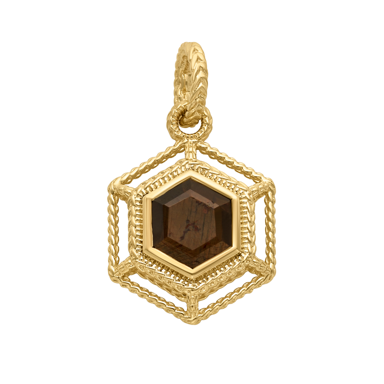Bronze Sapphire Large Hex Solaria Pendant // 14kt Fairmined Gold