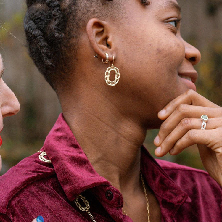 Small Laurel Hoops