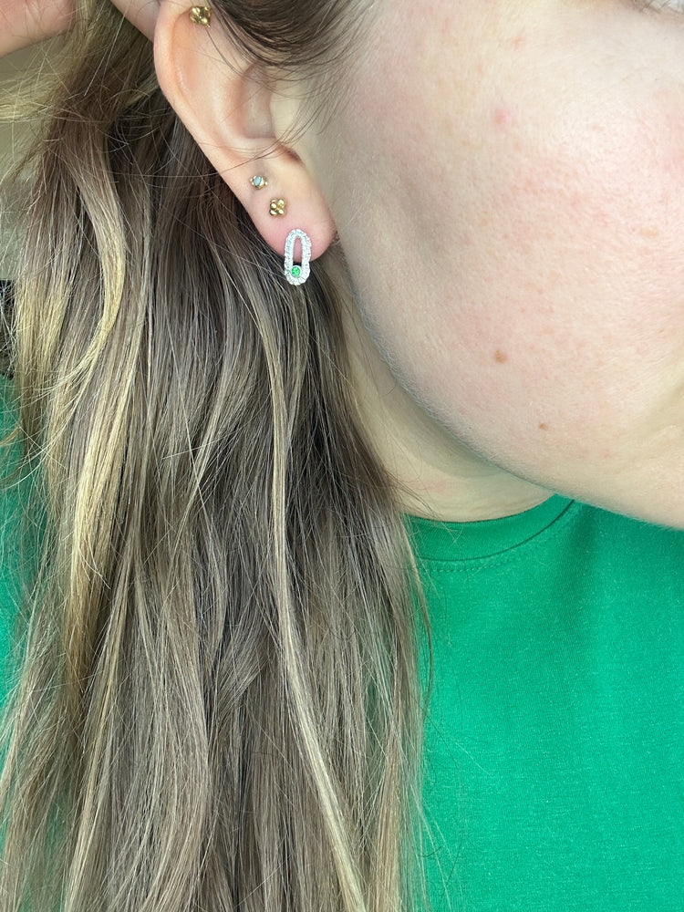 Abbi Studs in Silver + Gemstones