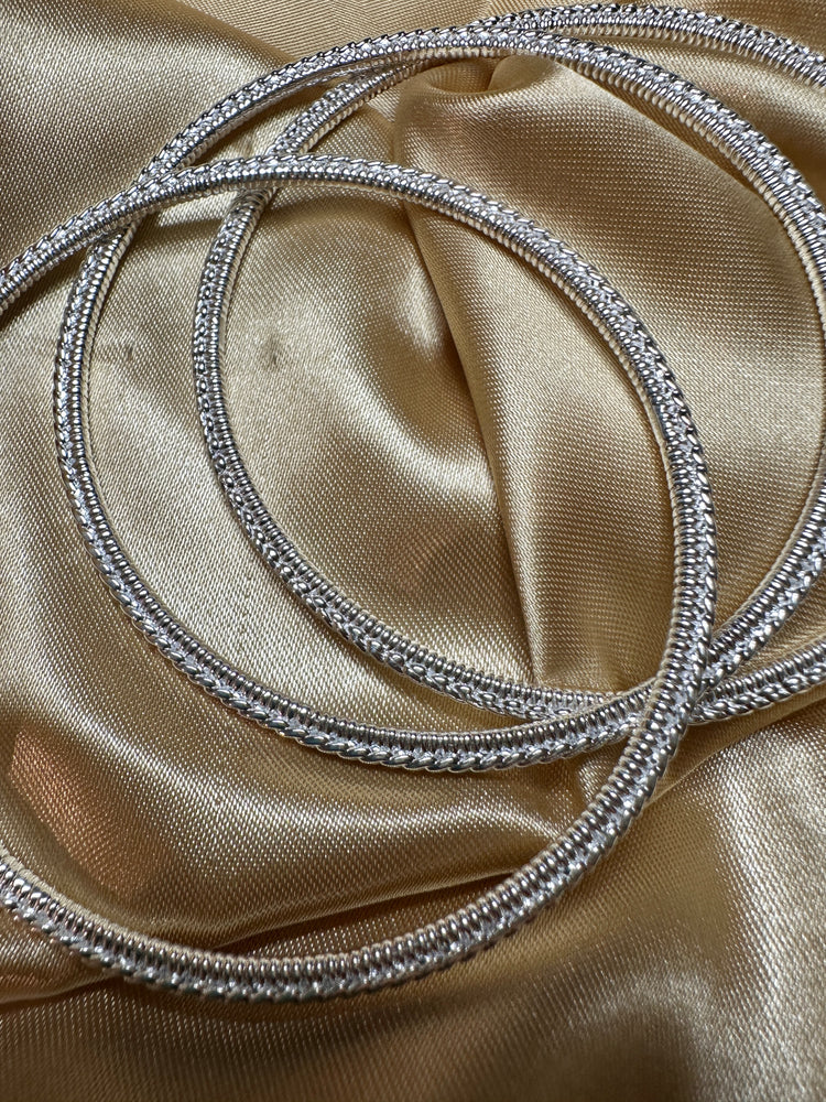 Kakra Single Stitch Bangle - Sterling Silver