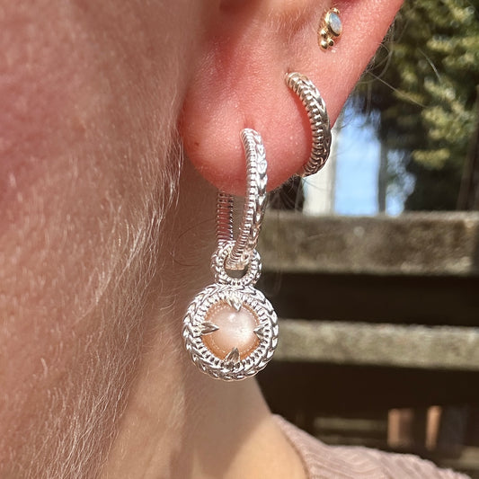 Mimosa Hoop Charm - Sterling Silver