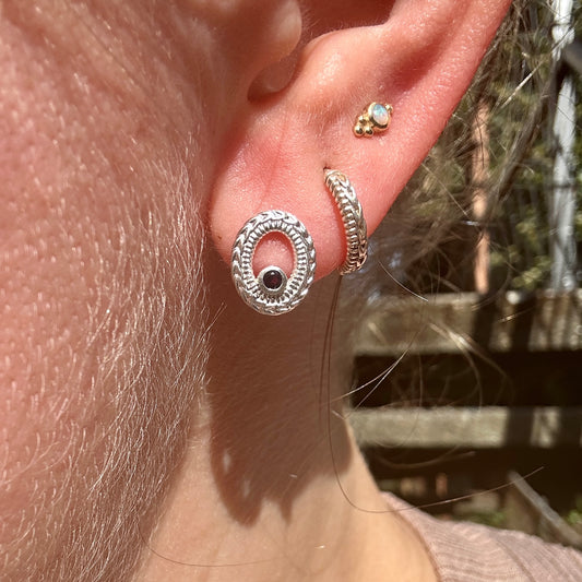 Nancianna Little Gem Studs - Sterling Silver & Amethyst