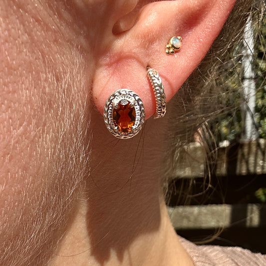 Nancianna Gemstone Studs - Sterling Silver & Citrine