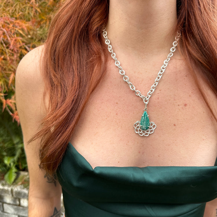 Marcela Gemstone Pendant in Amazonite // One-of-a-Kind