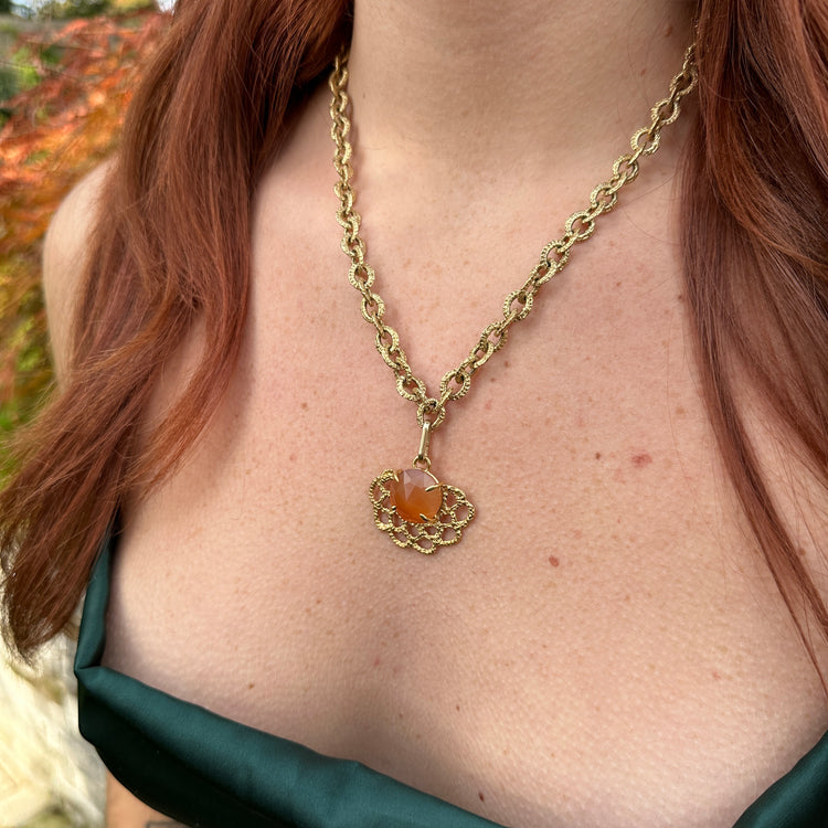 Marcela Gemstone Pendant in Carnelian // One-of-a-Kind