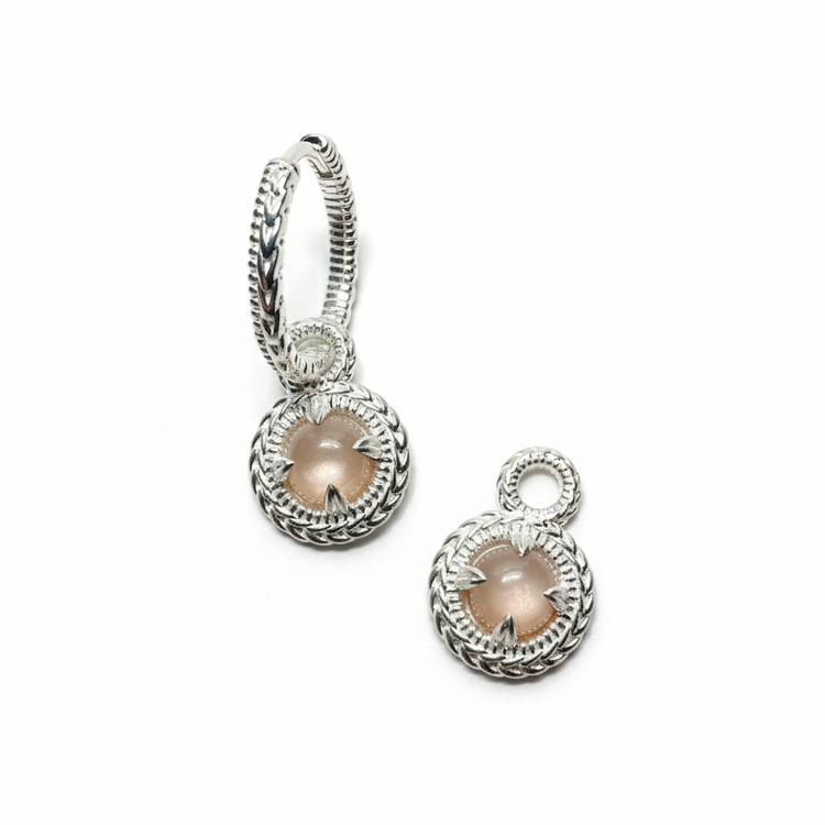 Mimosa Hoop Charm - Sterling Silver