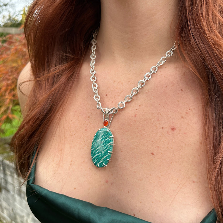 Amazonite + Carnelian Power Pendant // One-of-a-Kind