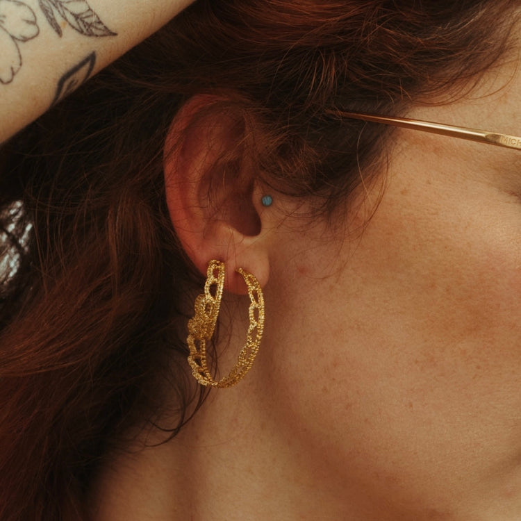 Small Rachael Hoops - Solid Gold