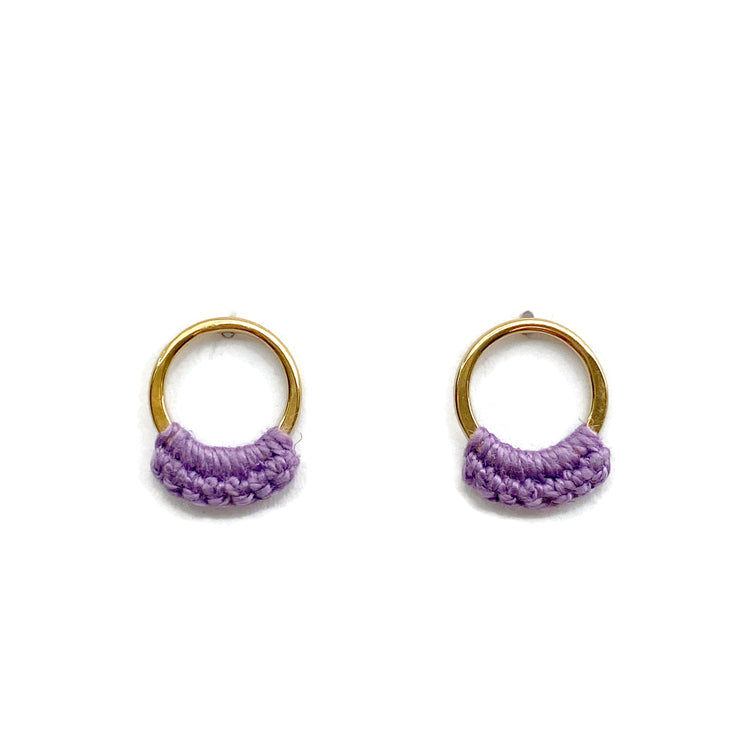 Ember Studs // Small Circle Metal & Lace Earrings
