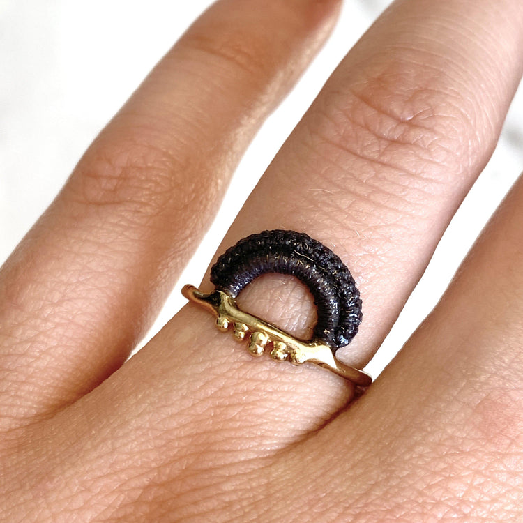 Baras Ring // Dark Grey-Rings-Twyla Dill-3-Sterling Silver-Seattle Jewelry-Handmade Jewelry-Seattle Jeweler-Twyla Dill