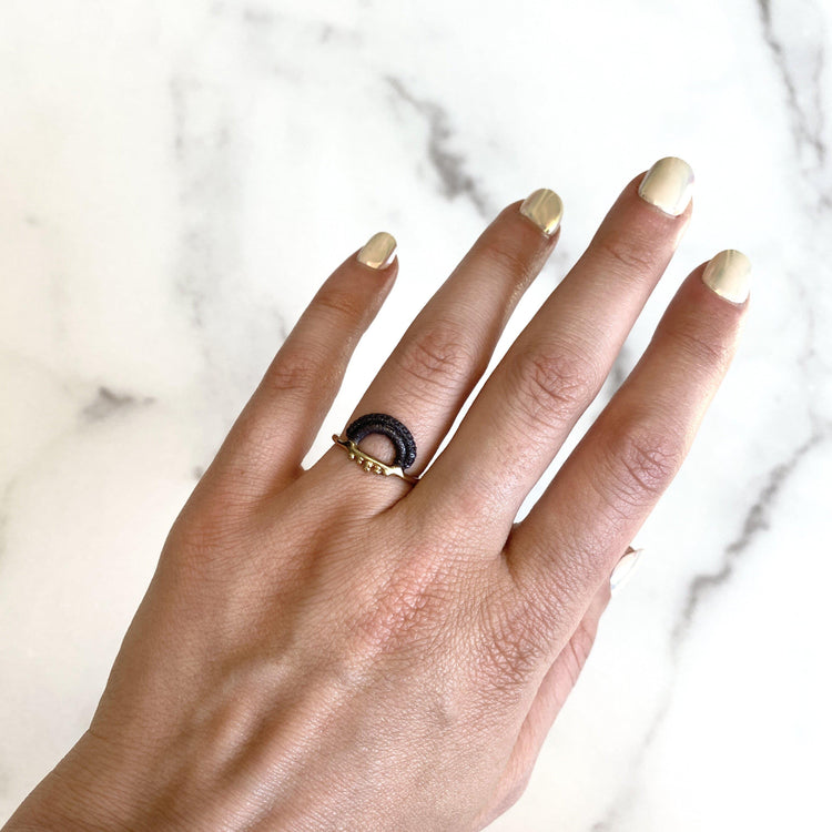 Baras Ring // Dark Grey-Rings-Twyla Dill-3-Sterling Silver-Seattle Jewelry-Handmade Jewelry-Seattle Jeweler-Twyla Dill