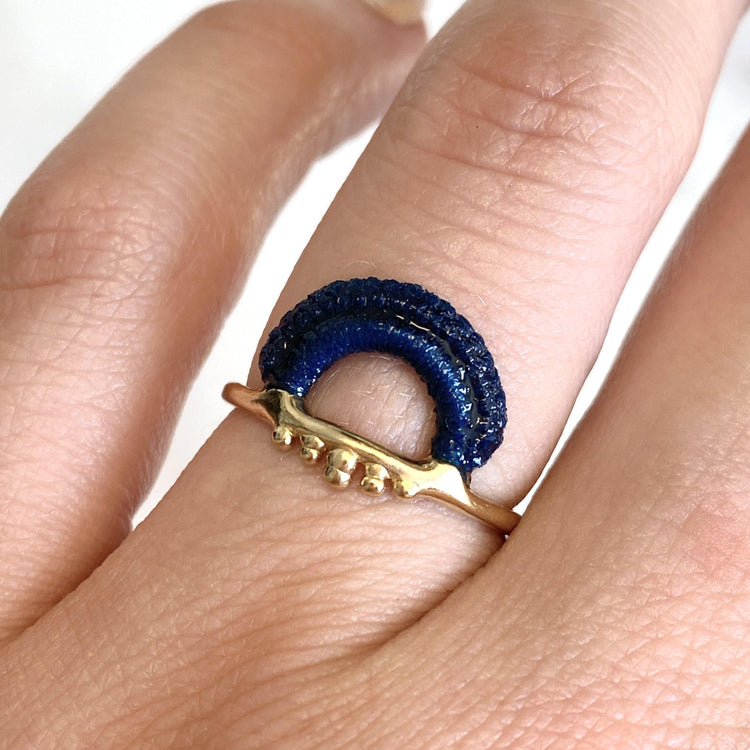 Baras Ring // Midnight Blue-Rings-Twyla Dill-4.5-Sterling Silver-Seattle Jewelry-Handmade Jewelry-Seattle Jeweler-Twyla Dill