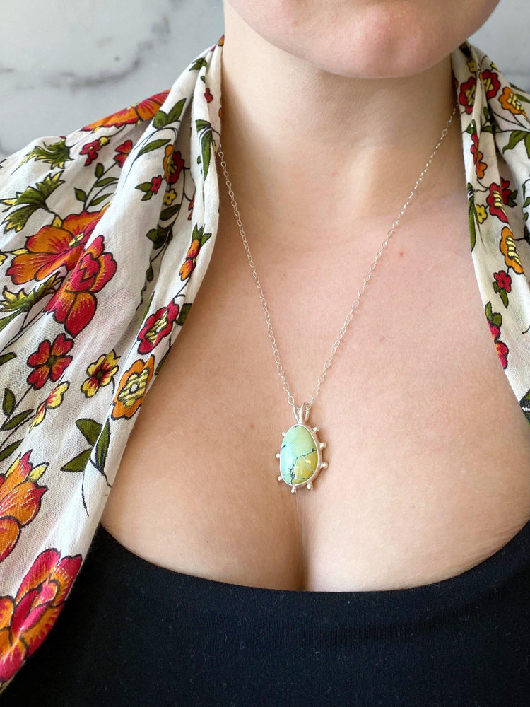 Blue Moon Turquoise Star Studded Pendant // One-of-a-Kind-Necklaces-Twyla Dill-Seattle Jewelry-Handmade Jewelry-Seattle Jeweler-Twyla Dill