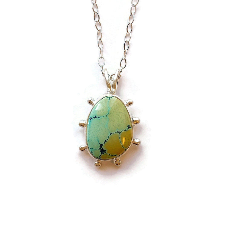 Blue Moon Turquoise Star Studded Pendant // One-of-a-Kind-Necklaces-Twyla Dill-Seattle Jewelry-Handmade Jewelry-Seattle Jeweler-Twyla Dill