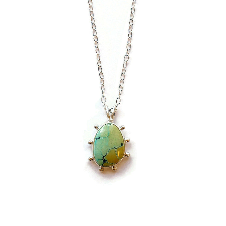 Blue Moon Turquoise Star Studded Pendant // One-of-a-Kind-Necklaces-Twyla Dill-Seattle Jewelry-Handmade Jewelry-Seattle Jeweler-Twyla Dill