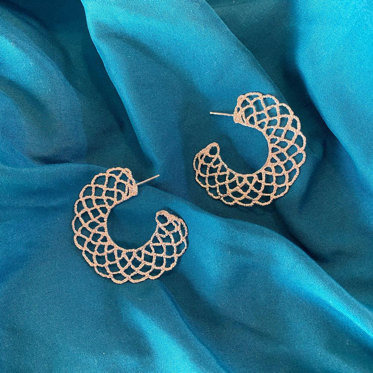 Cast Lace Large Filigree Hoops // Limited Edition-Earrings-Twyla Dill-Sterling Silver-Seattle Jewelry-Handmade Jewelry-Seattle Jeweler-Twyla Dill