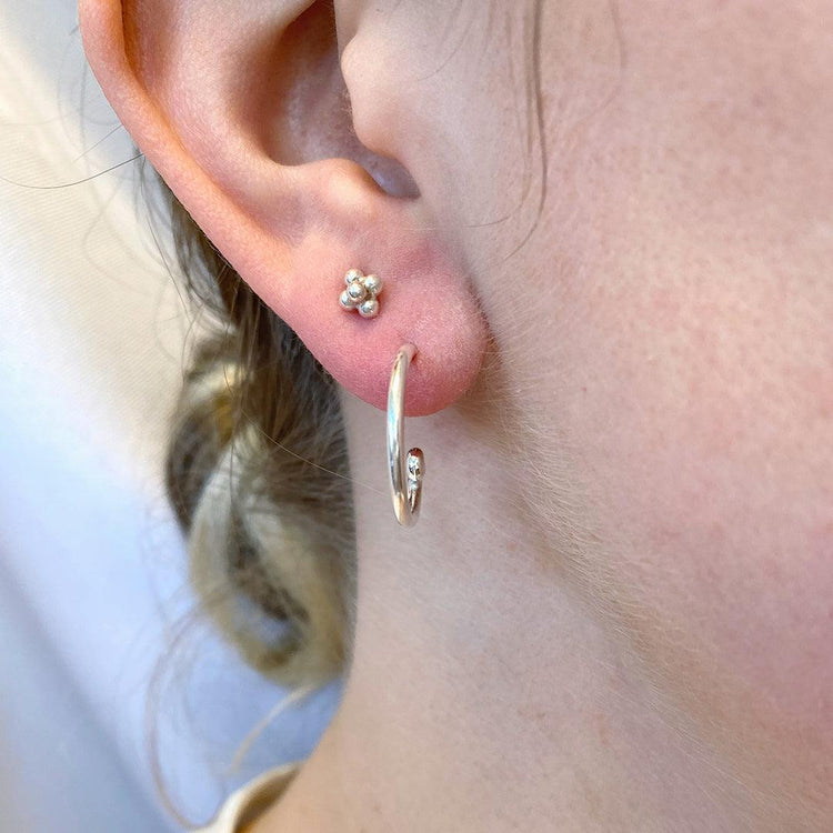 Lapis Dual Point Hoops // One-of-a-Kind-Earrings-Twyla Dill-Seattle Jewelry-Handmade Jewelry-Seattle Jeweler-Twyla Dill
