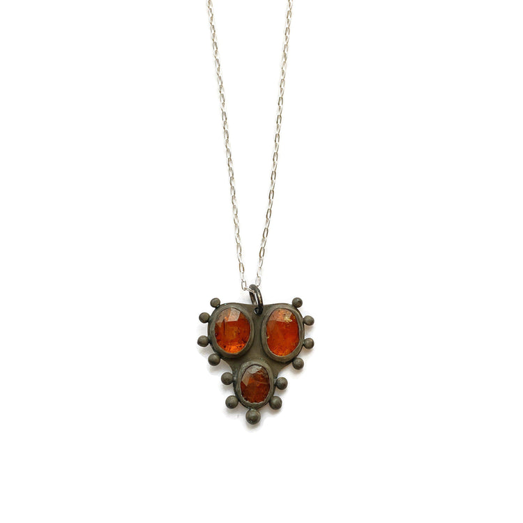 Orange Kyanite Cluster with Dots Necklace // One-of-a-Kind-Necklaces-Twyla Dill-Seattle Jewelry-Handmade Jewelry-Seattle Jeweler-Twyla Dill