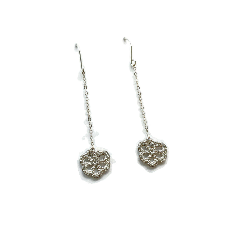 Silver Lace Flower Earrings // Limited Edition-Earrings-Twyla Dill-Simple Flower-Seattle Jewelry-Handmade Jewelry-Seattle Jeweler-Twyla Dill