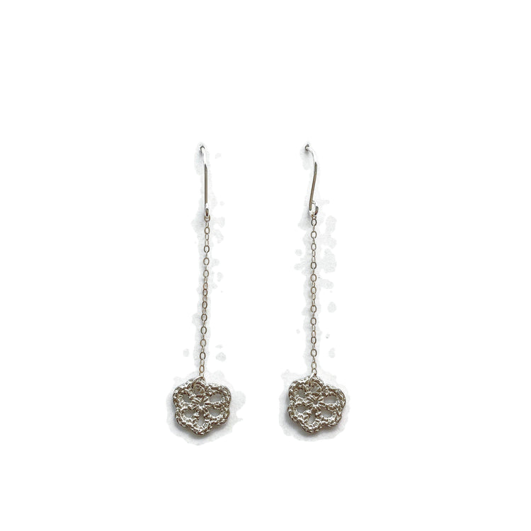 Silver Lace Flower Earrings // Limited Edition-Earrings-Twyla Dill-Simple Flower-Seattle Jewelry-Handmade Jewelry-Seattle Jeweler-Twyla Dill