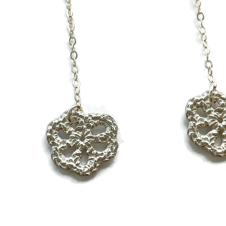 Silver Lace Flower Earrings // Limited Edition-Earrings-Twyla Dill-Simple Flower-Seattle Jewelry-Handmade Jewelry-Seattle Jeweler-Twyla Dill