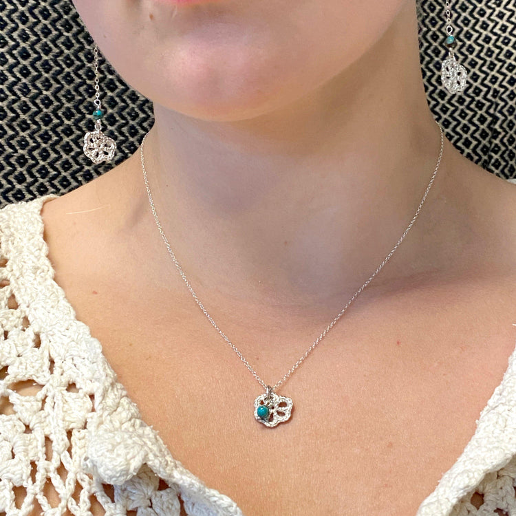 Silver Lace Flower Earrings // Limited Edition-Earrings-Twyla Dill-Simple Flower-Seattle Jewelry-Handmade Jewelry-Seattle Jeweler-Twyla Dill