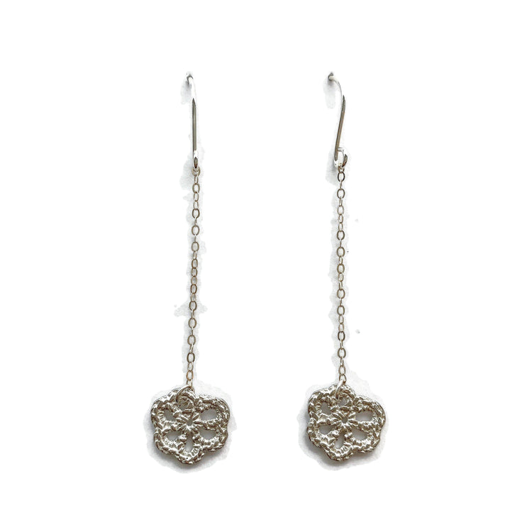 Silver Lace Flower Earrings // Limited Edition-Earrings-Twyla Dill-Simple Flower-Seattle Jewelry-Handmade Jewelry-Seattle Jeweler-Twyla Dill