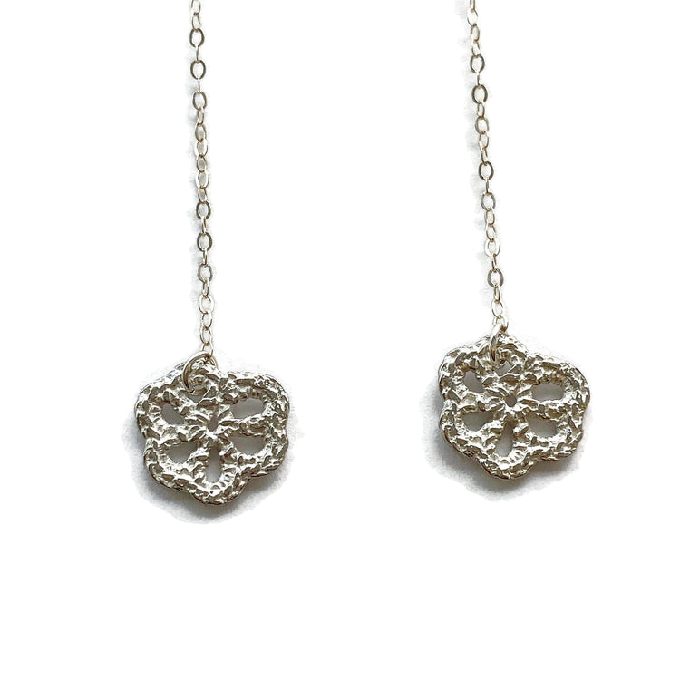 Silver Lace Flower Earrings // Limited Edition-Earrings-Twyla Dill-Simple Flower-Seattle Jewelry-Handmade Jewelry-Seattle Jeweler-Twyla Dill