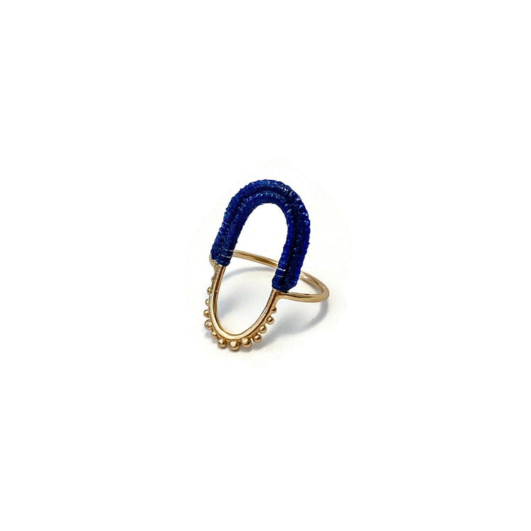 Vishu Ring // Midnight Blue-Rings-Twyla Dill-4-14kt Gold-Plated-Seattle Jewelry-Handmade Jewelry-Seattle Jeweler-Twyla Dill