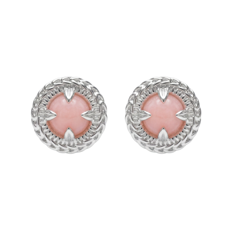 Mimosa Studs - Sterling Silver & Pink Opal